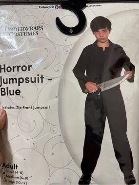 Halloween Costume, Underwraps' Horror Jumpsuit - Blue, Unisex